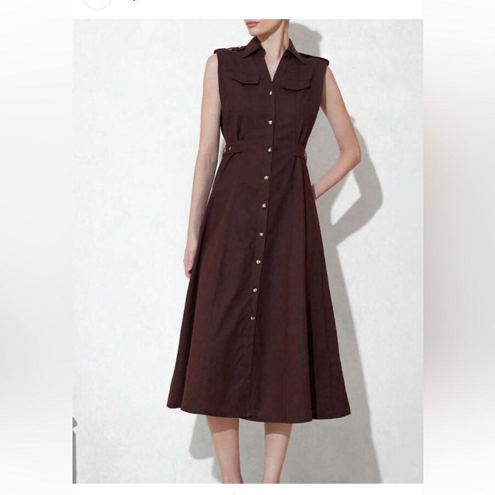 Calvin Klein Dark Brown Sleeveless Dress (Free 5 Mystery Clothes)